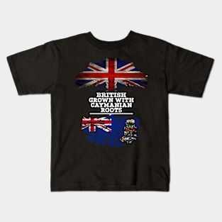 British Grown With Caymanian Roots - Gift for Caymanian With Roots From Cayman Islands Kids T-Shirt